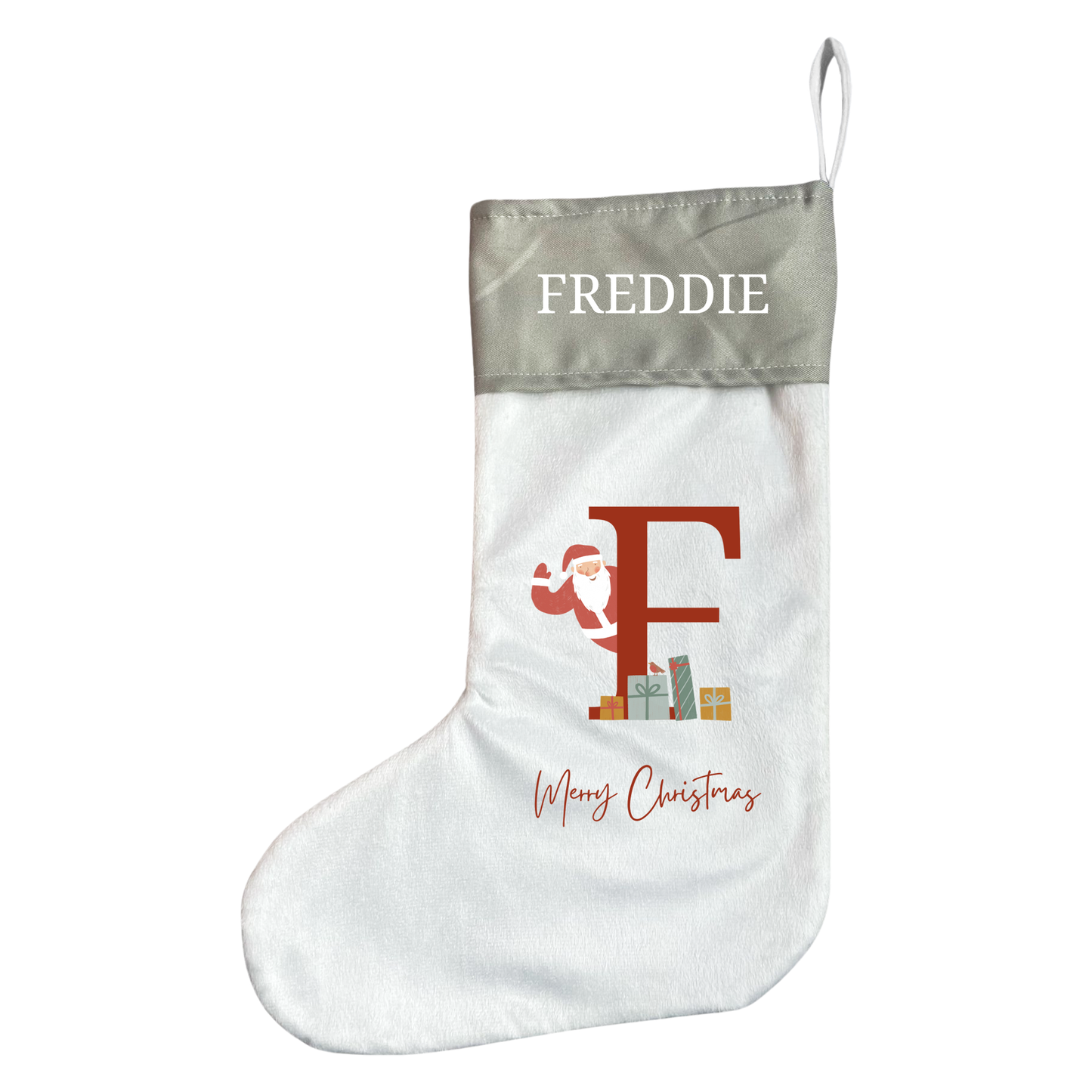 Personalised Christmas Stocking - Santa Brings Gifts Design