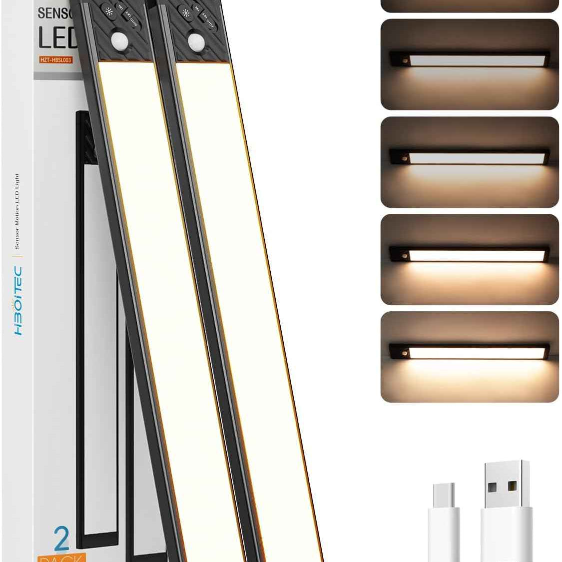 Under Cabinet Kitchen Lights Dimmable 70 LED Motion Sensor Lights Indoor 2500mAh