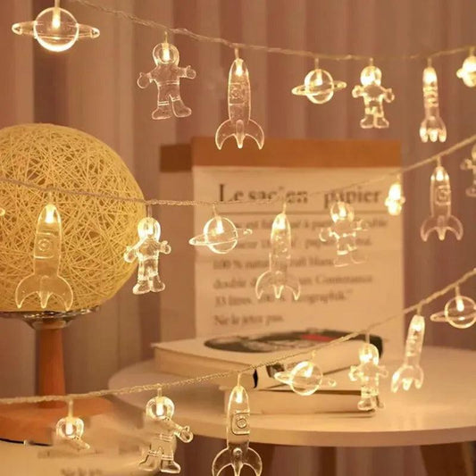 Astronaut Galaxy Space Panda Copper Wire LED String Light Indoor Bedroom Home Decoration Fairy Tale Lights Battery Powered - MooBoo Home