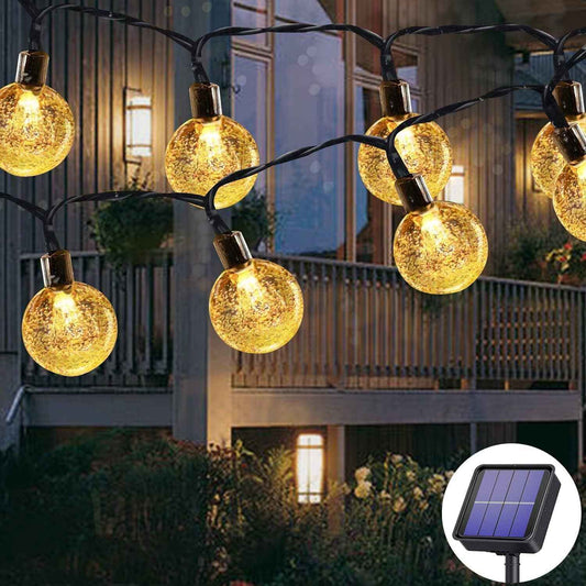 String Lights 60 Led Solar Powered Warm White For Party Wedding Garden 36ft/11m
