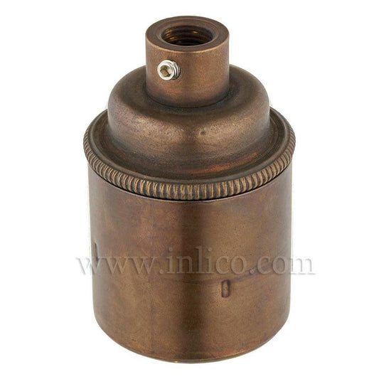 E27 10mm thread entry Lamp Holder, Old English Brass - MooBoo Home