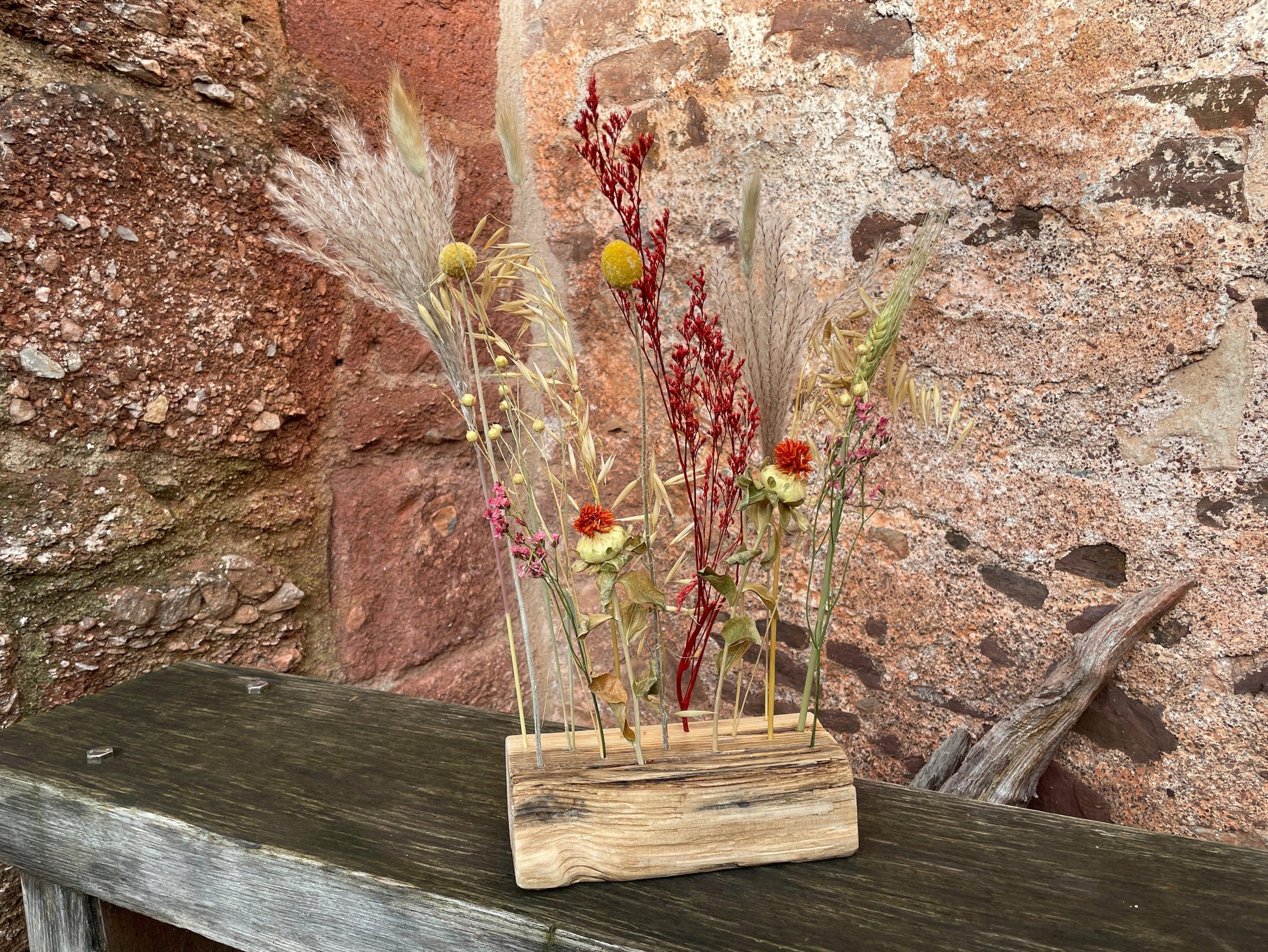 Flower Bar 20cm Reclaimed Spruce Dried Flower Wall or Table Display - MooBoo Home