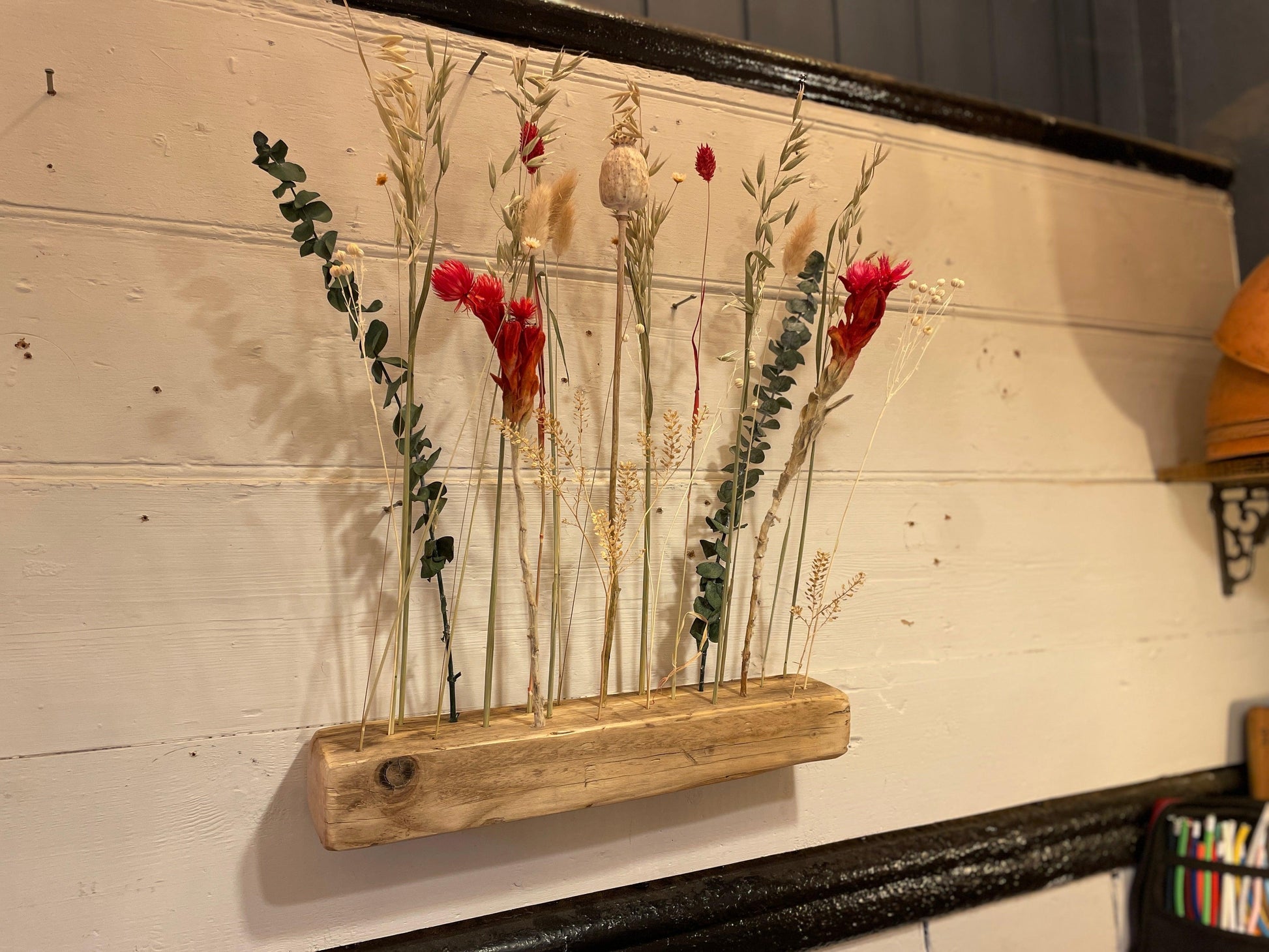 Flower Bar 40cm Reclaimed Spruce Dried Flower Wall or Table Display - MooBoo Home