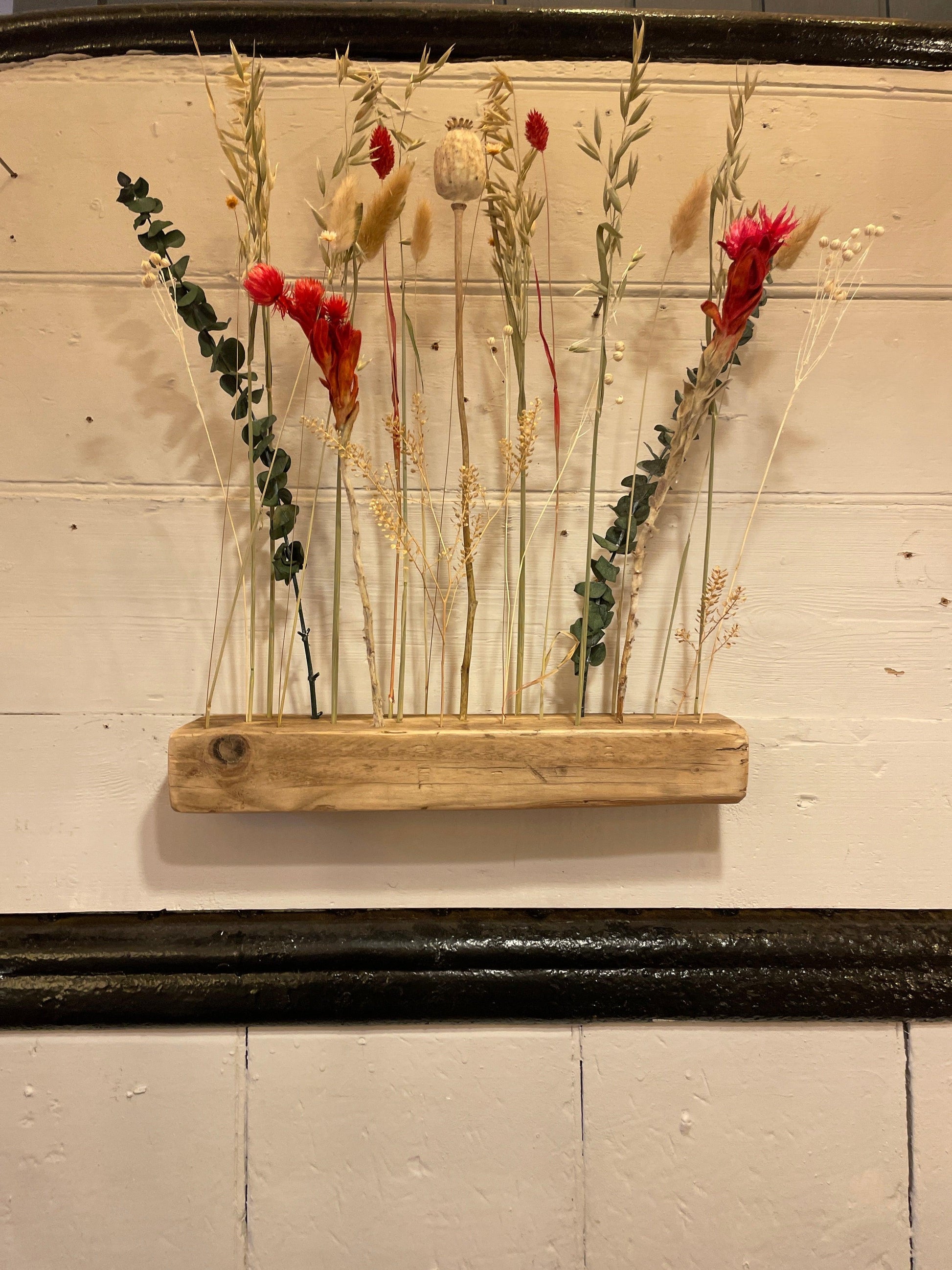 Flower Bar 40cm Reclaimed Spruce Dried Flower Wall or Table Display - MooBoo Home