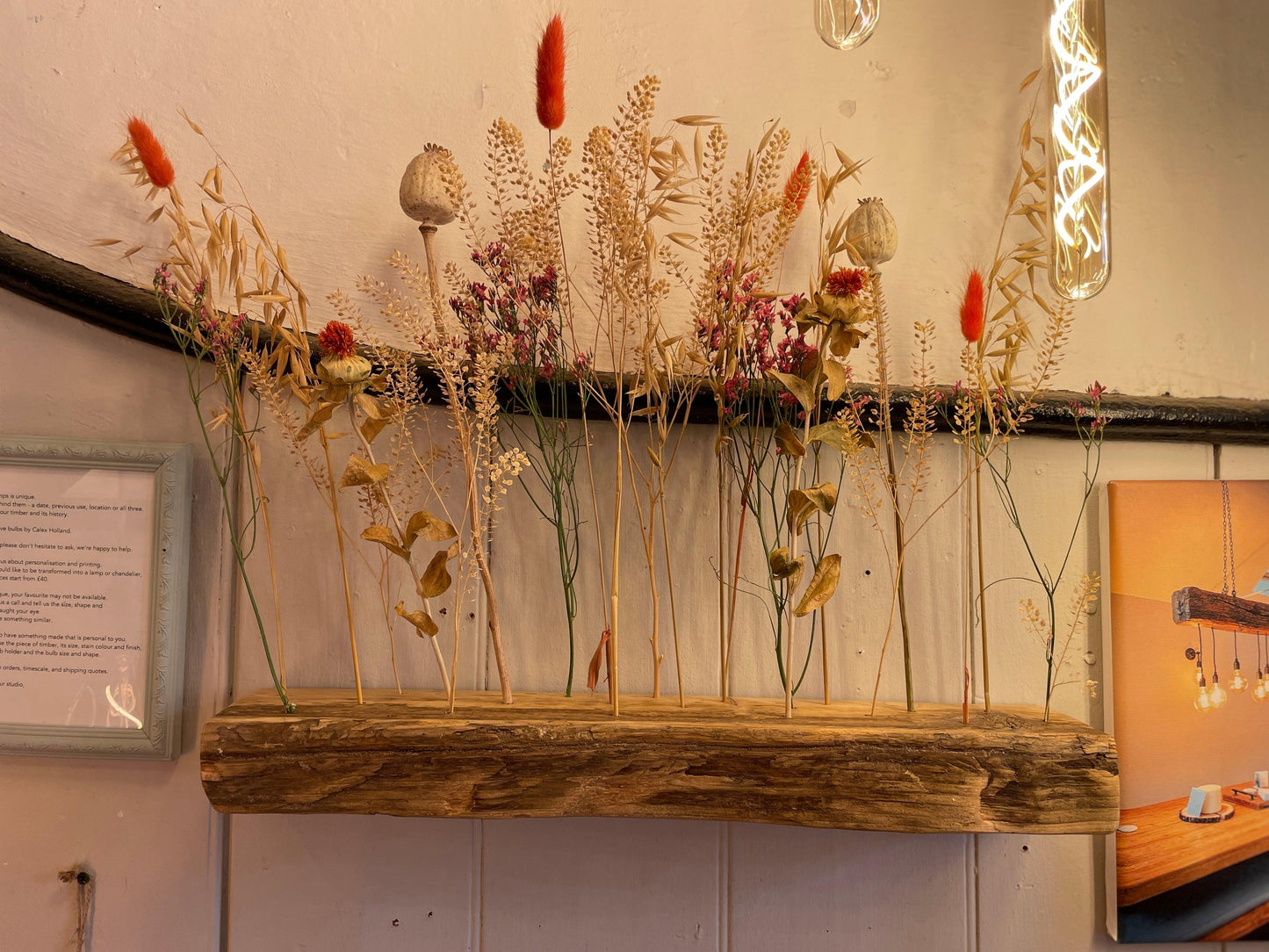 Flower Bar 50cm Reclaimed Spruce Dried Flower Wall or Table Display - MooBoo Home
