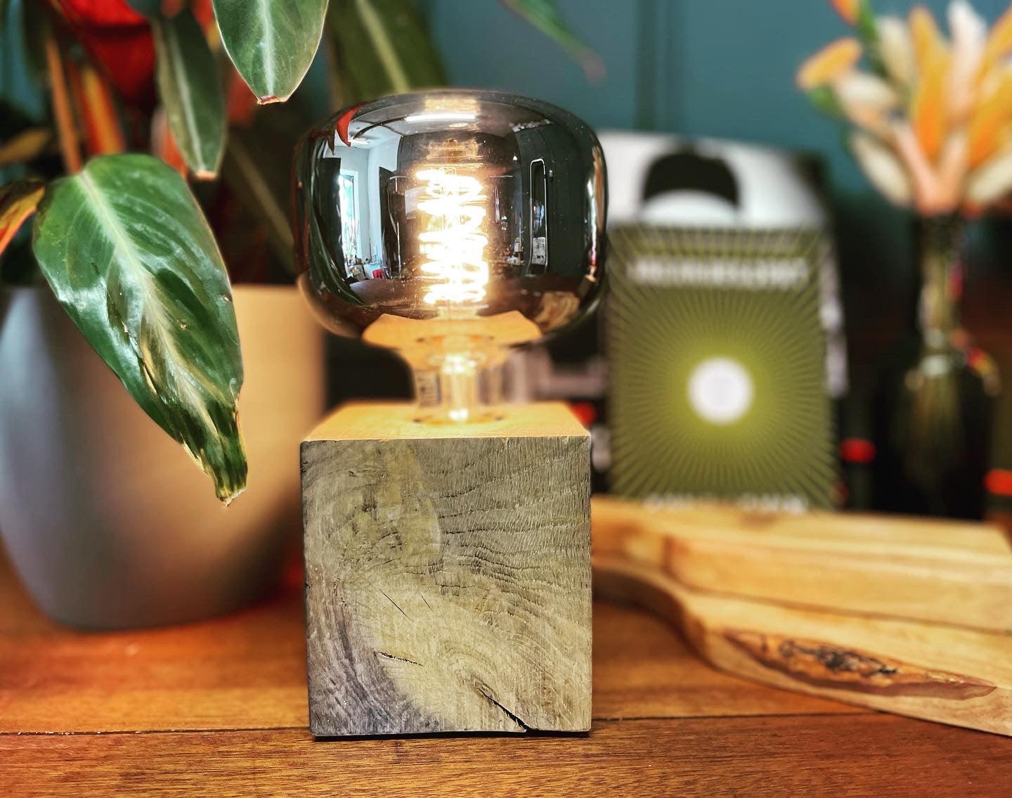 Mini oak cube lamp - MooBoo Home