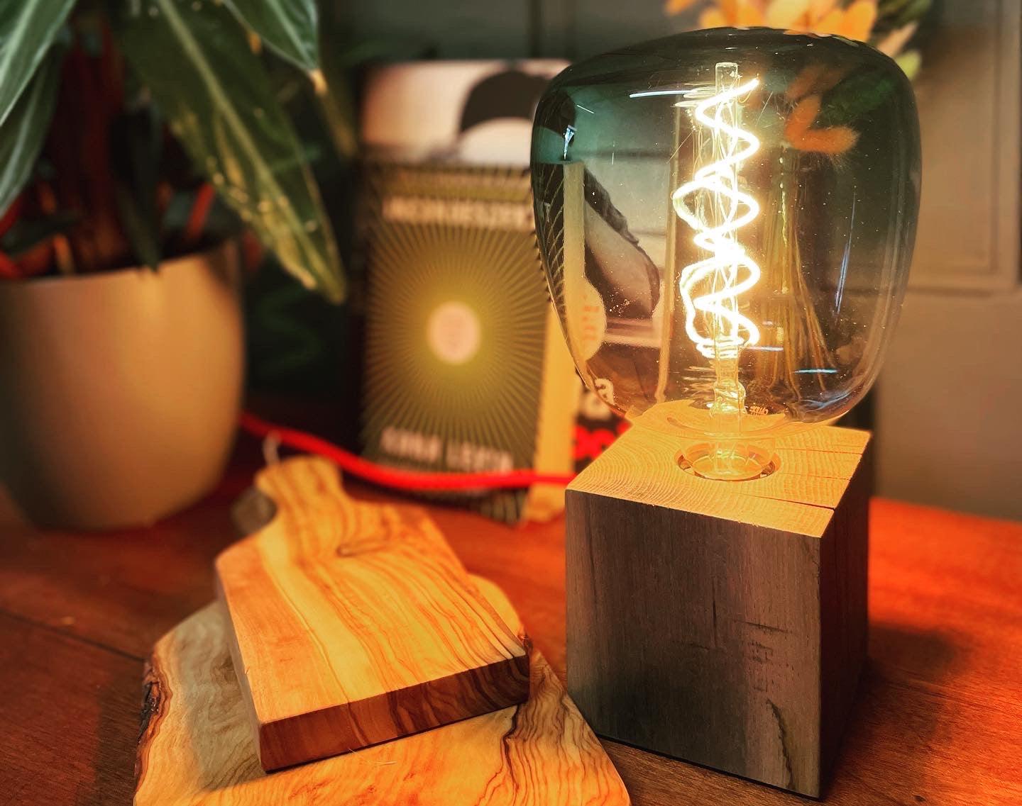 Mini oak cube lamp - MooBoo Home
