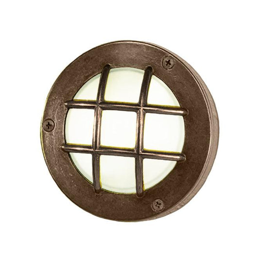 Moretti Luce Aged Brass Round Bulkhead With Grill - MooBoo Home
