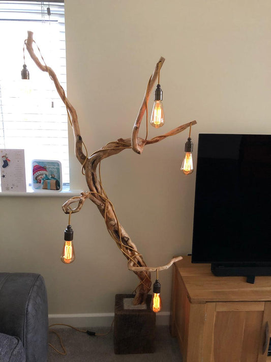 Natural Branch Standard Lamp With Five Lamp Holders - MooBoo Home