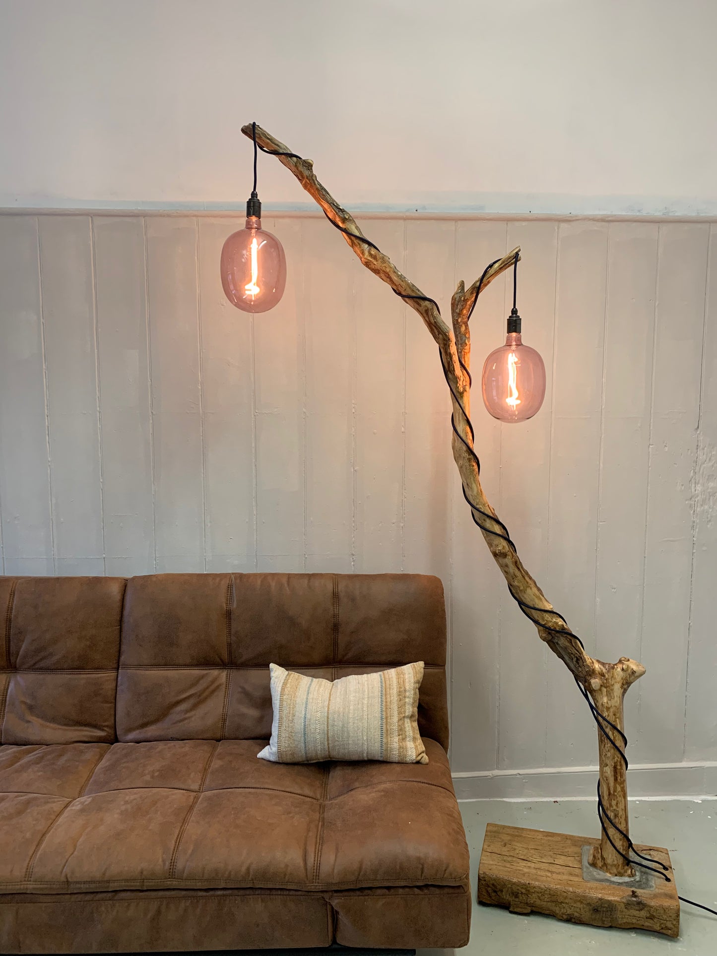 Natural Branch Standard Floor Lamp with Two Lamp Holders - MooBoo Home