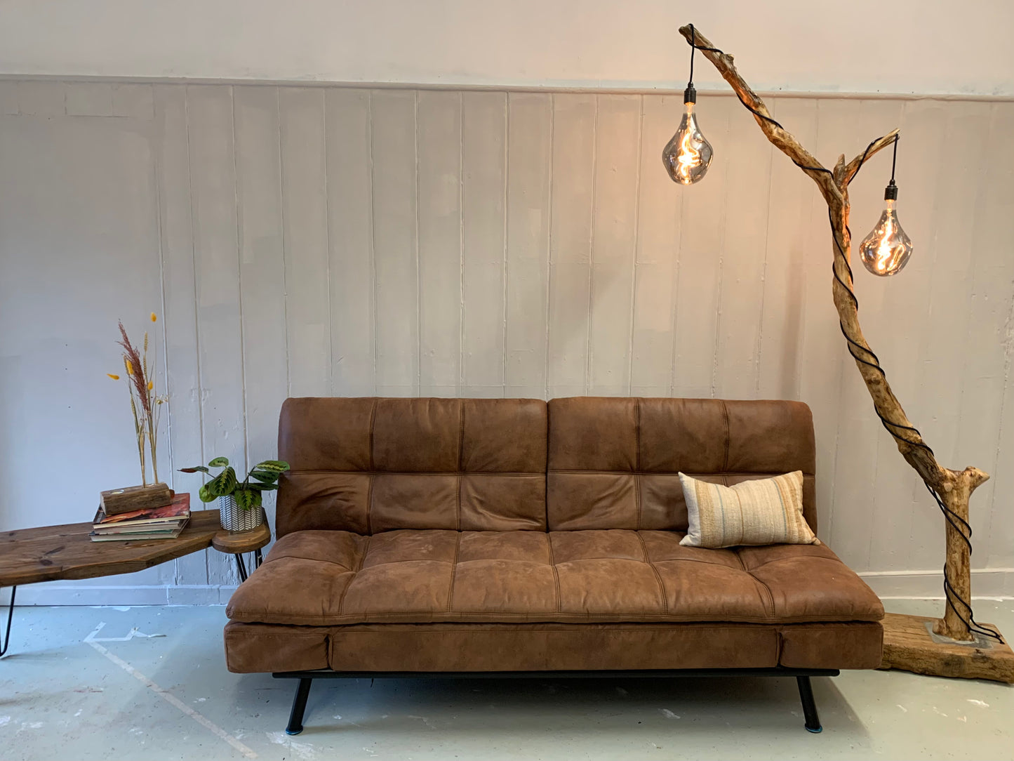 Natural Branch Standard Floor Lamp with Two Lamp Holders - MooBoo Home