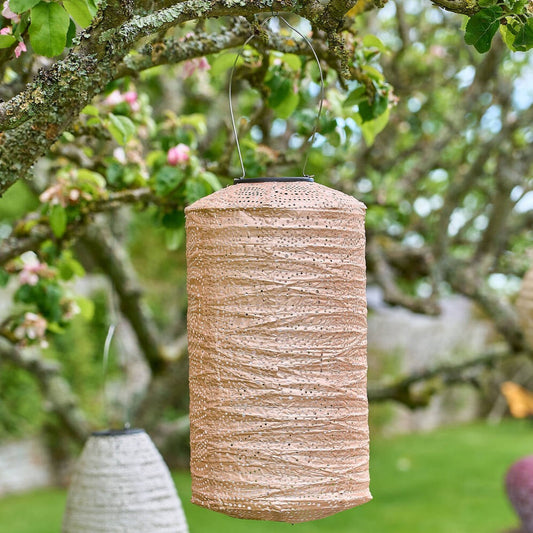 Moroccan Solar Lantern - Pink Paisley