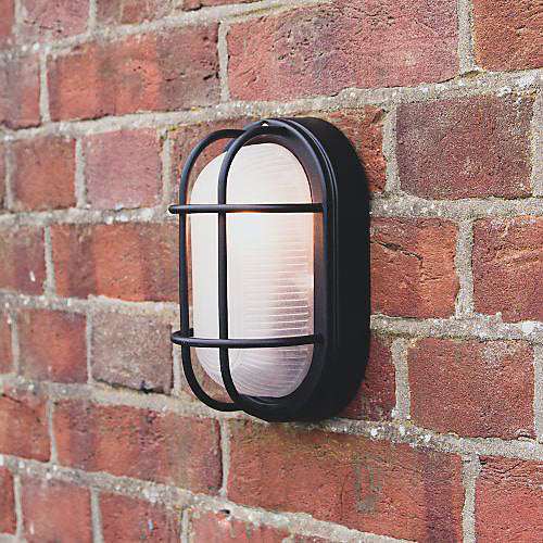 Oval Grille 7W Outdoor LED Wall / Security Light Bright White