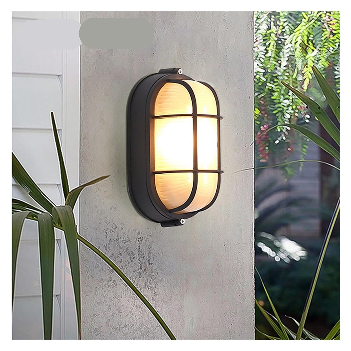 Oval Grille 7W Outdoor LED Wall / Security Light Bright White