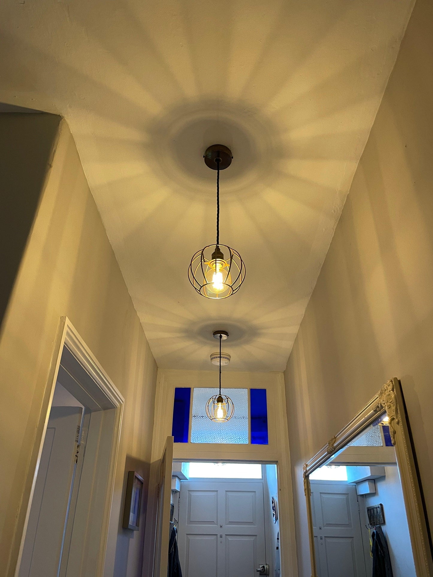 hanging pendant light with cage