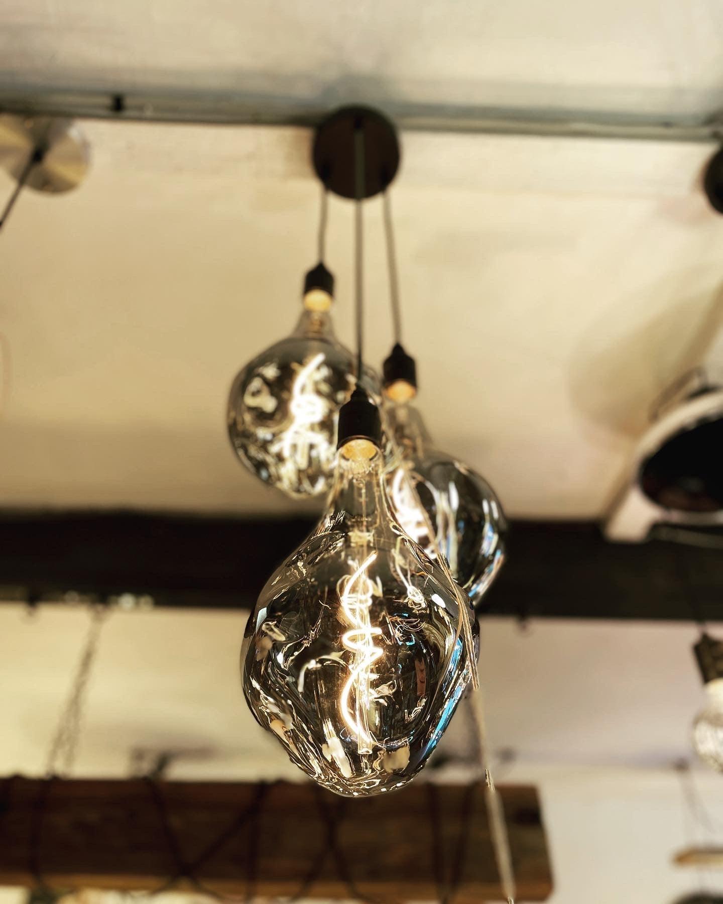 Triple Cluster Hanging Pendant Light with Organic Evo bulbs - MooBoo Home