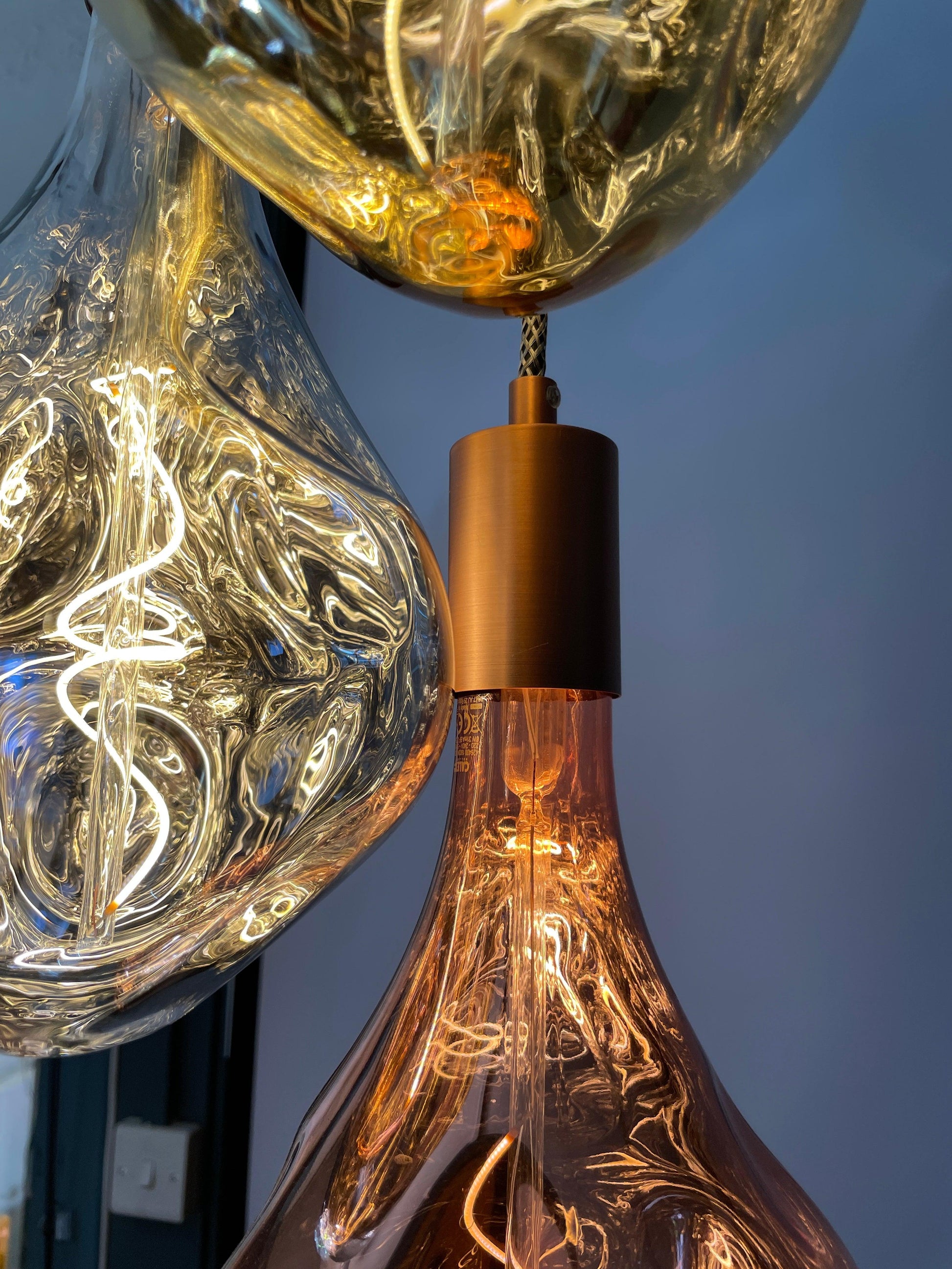 Triple Cluster Pendant Light with Organic Evo bulbs - MooBoo Home