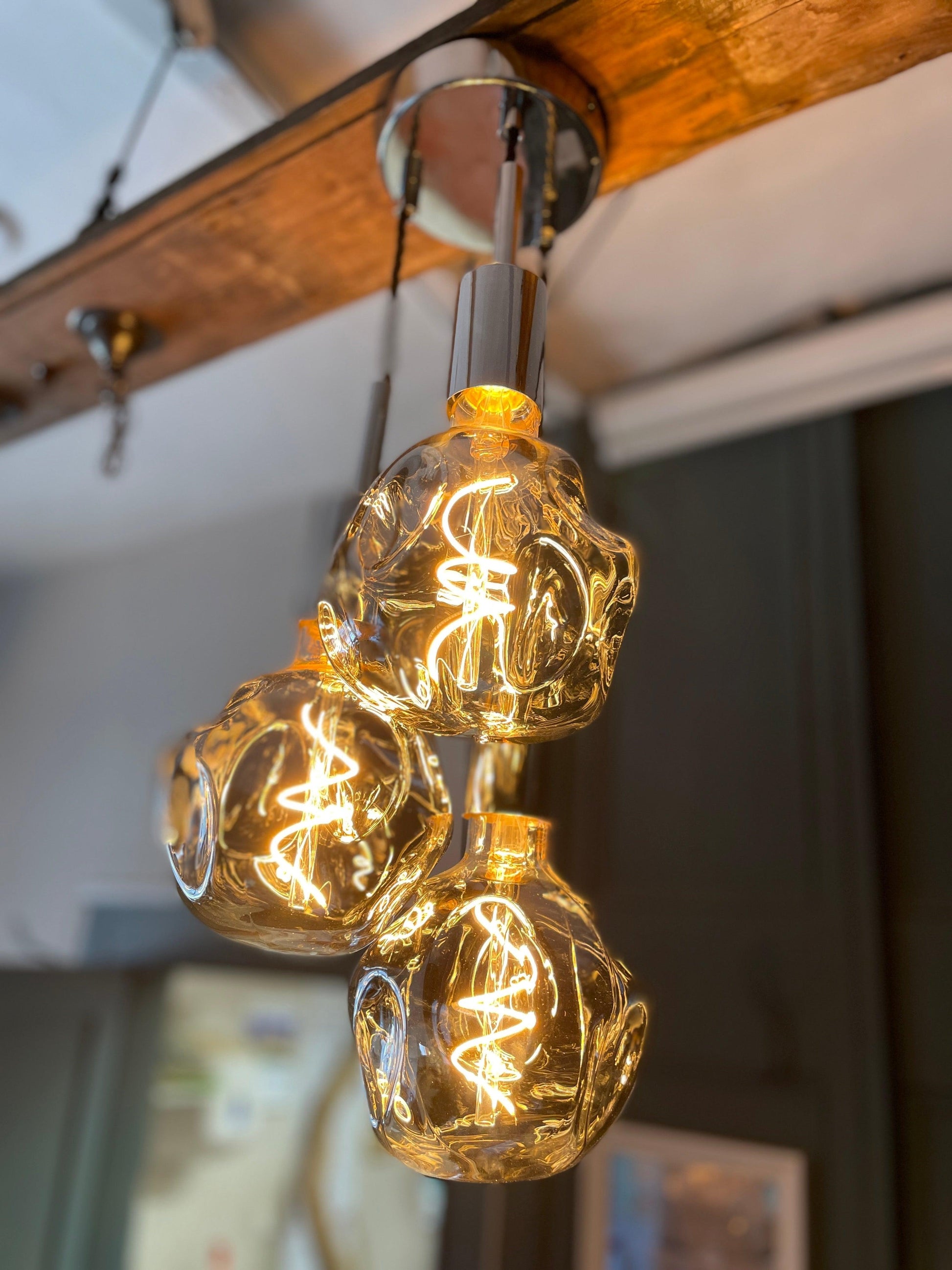 Triple Cluster Hanging Pendant Light with Organic Neo bulbs - MooBoo Home