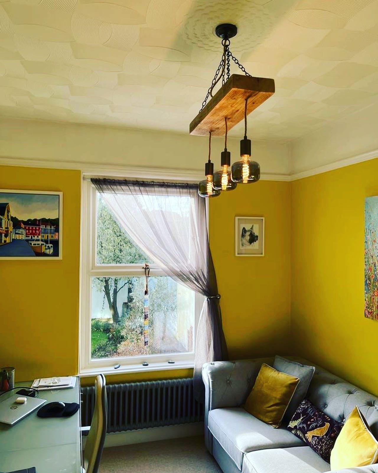 Triple Wooden Beam Chandelier - Norwegian Spruce Cluster Pendant Light - MooBoo Home