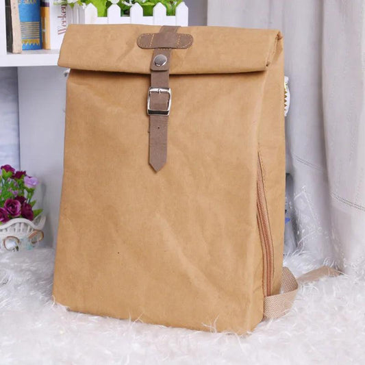 Unisex Backpack Kraft Paper Student School Bag Multifunctional - MooBoo Home