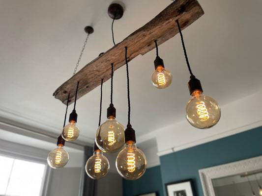 hanging lights wooden beam chandelier