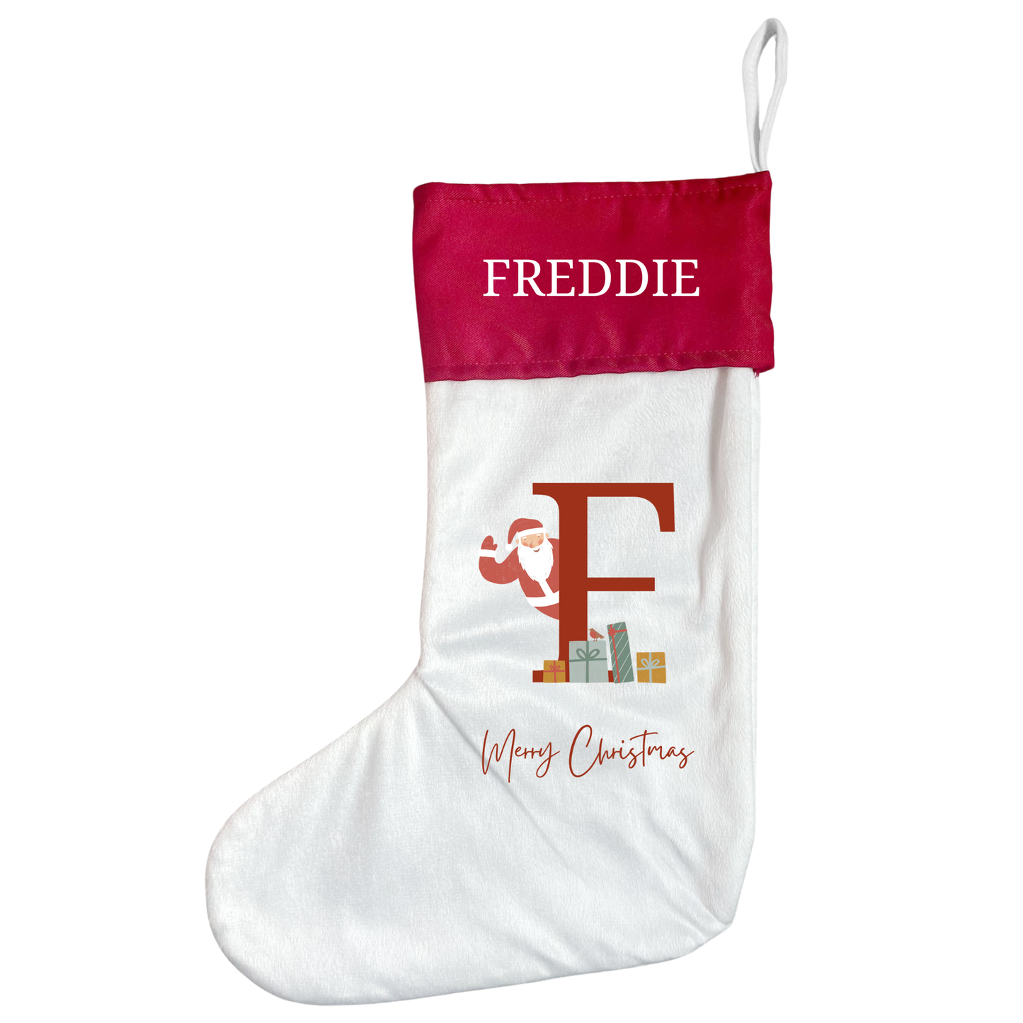Personalised Christmas Stocking - Santa Brings Gifts Design