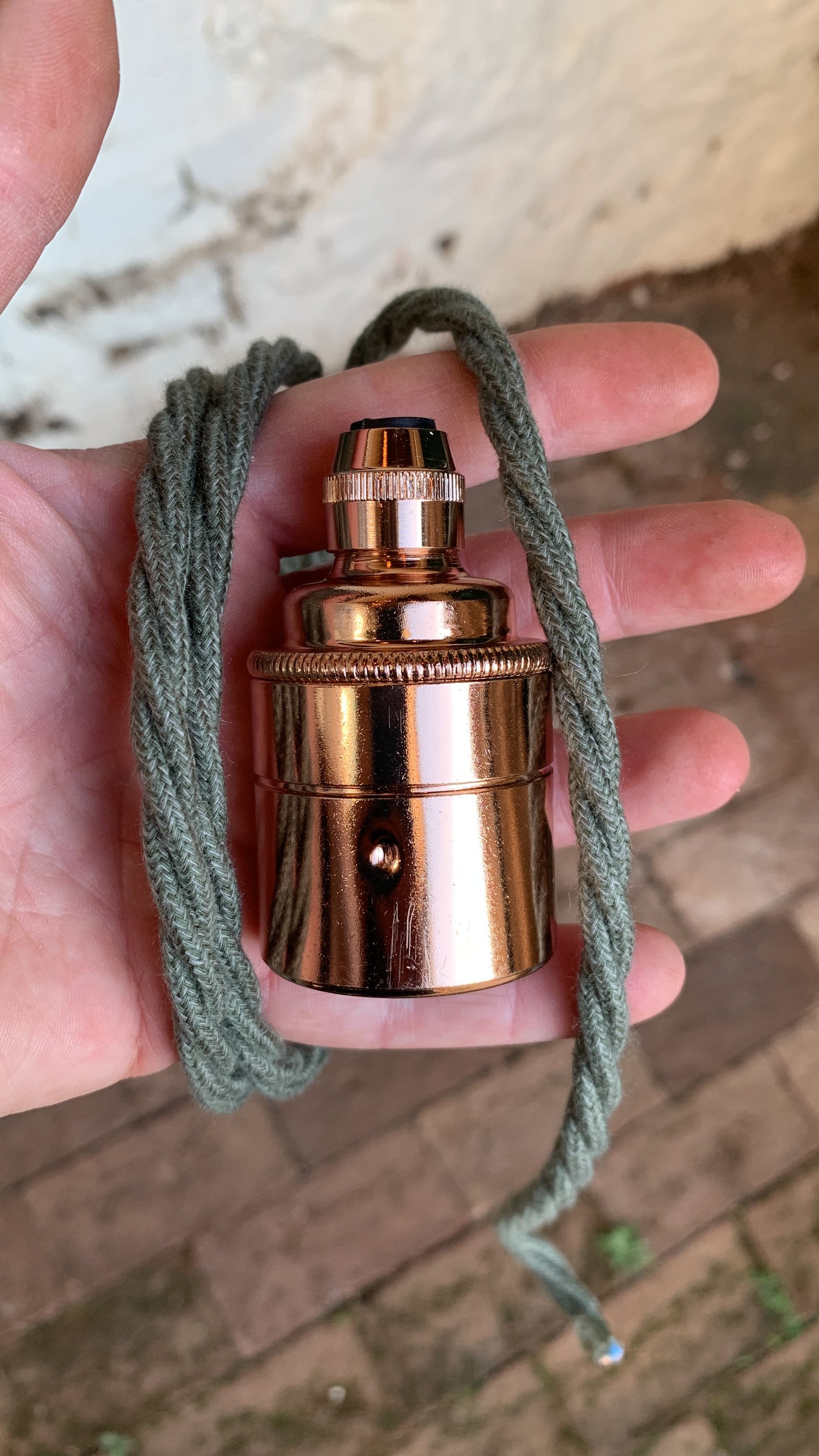 Curvey Oak Sherry Stave Chandelier