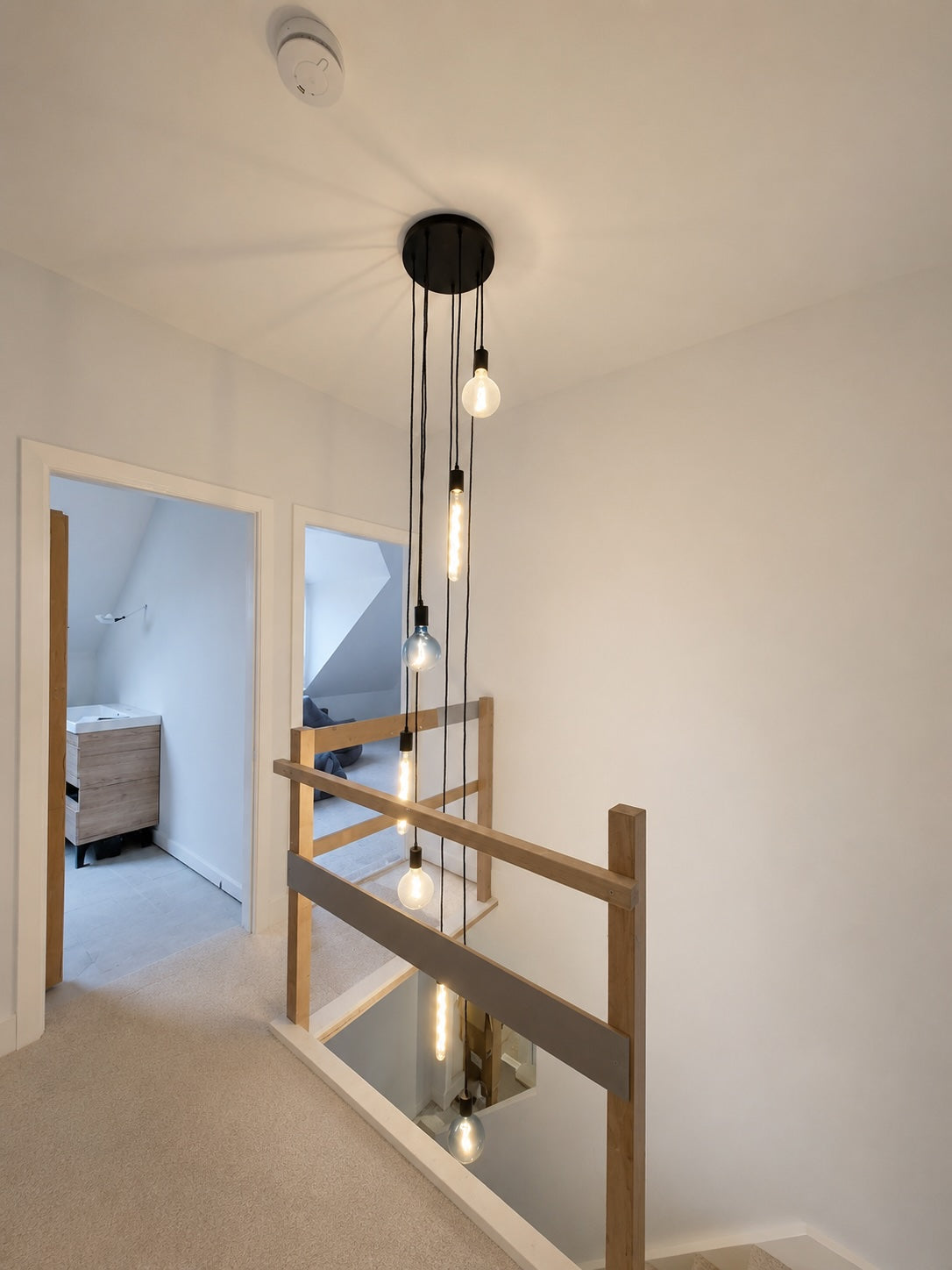 Spiral Cascade Chandelier | Stairwell & High Ceiling Lighting UK