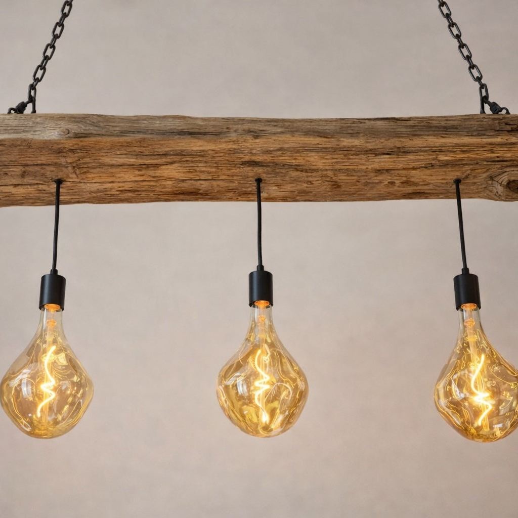 Kitchen Island Wooden Beam Light | 3 Evo Pendant Rustic Chandelier