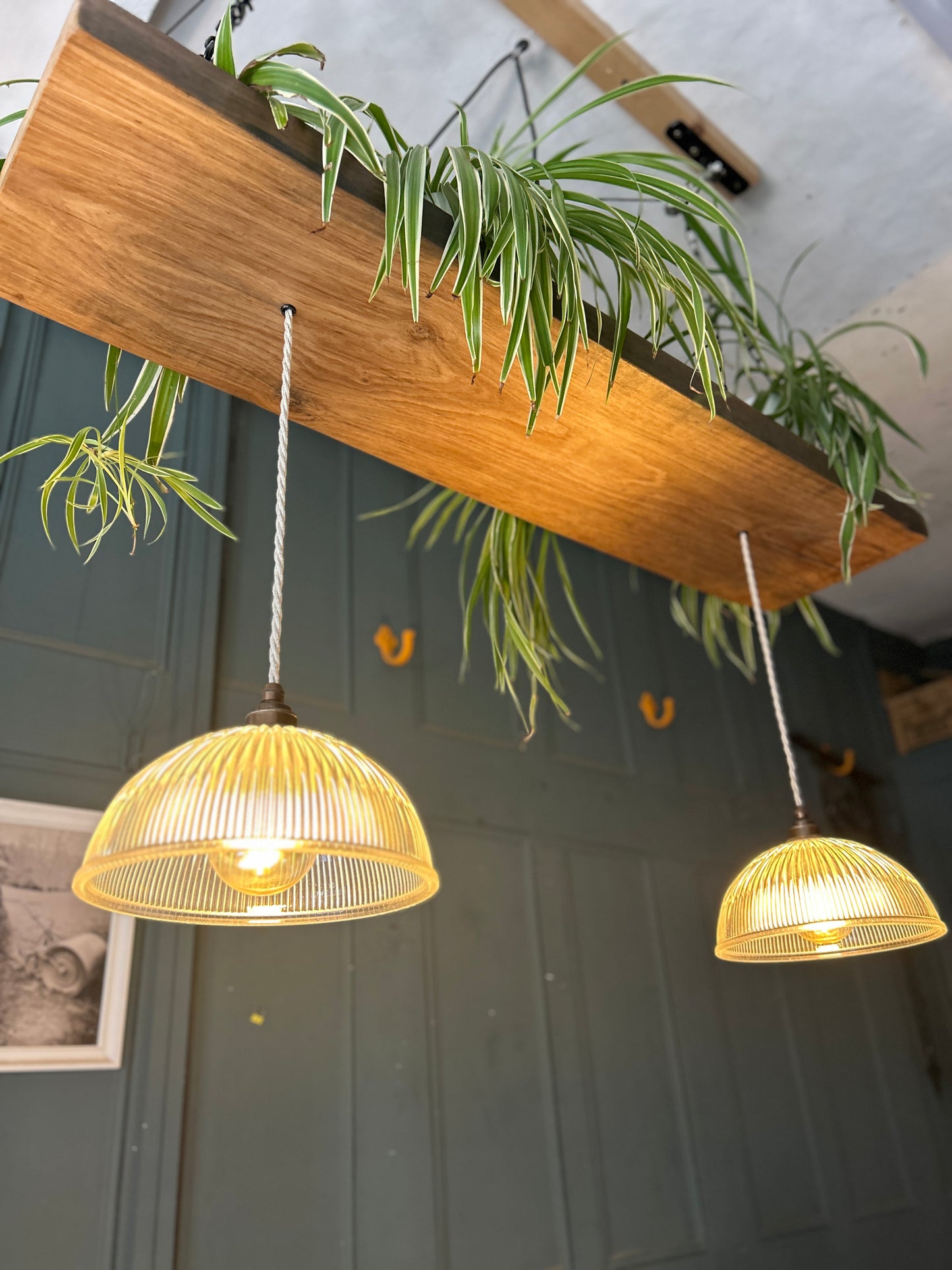 Reclaimed Oak Linear Chandelier | Kitchen Island & Dining Table Light