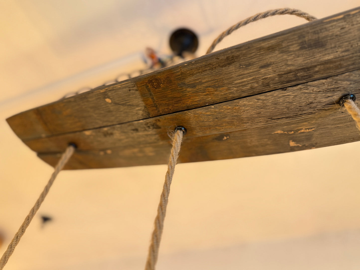 Curvy Oak Stave Chandelier Ready to Ship