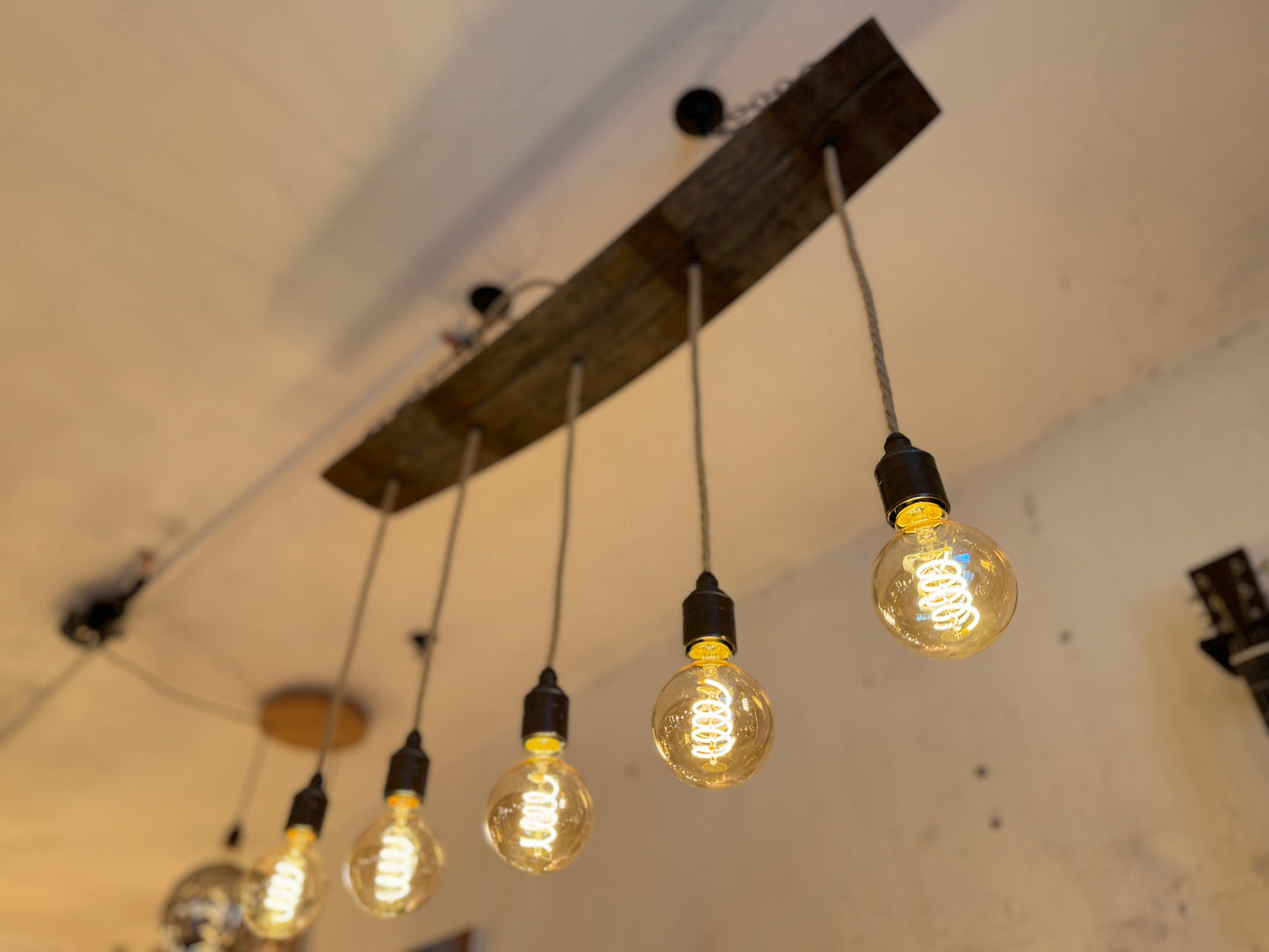 Curvy Oak Stave Chandelier Ready to Ship