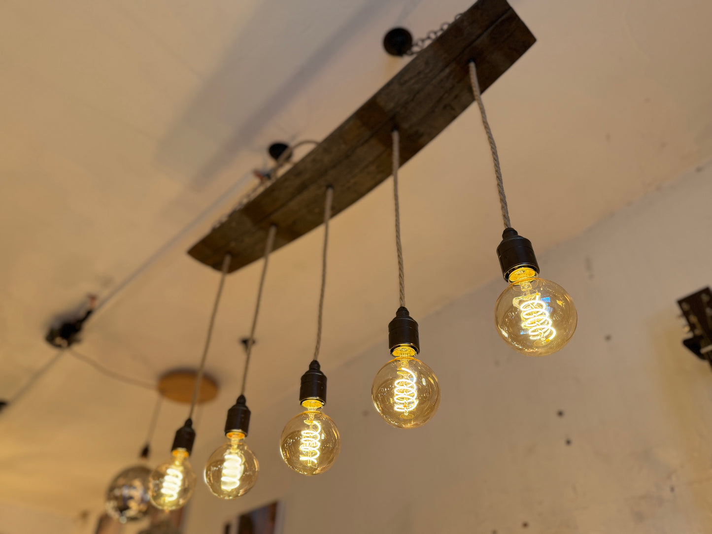 Curvy Oak Stave Chandelier Ready to Ship