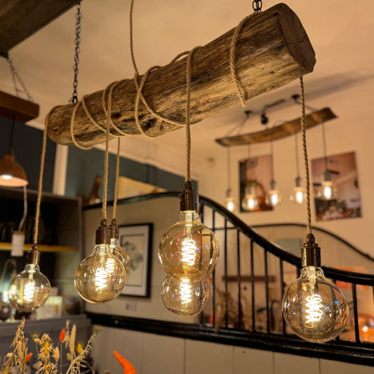 Oddicombe Rustic Drift Oak Wrap Around Chandelier
