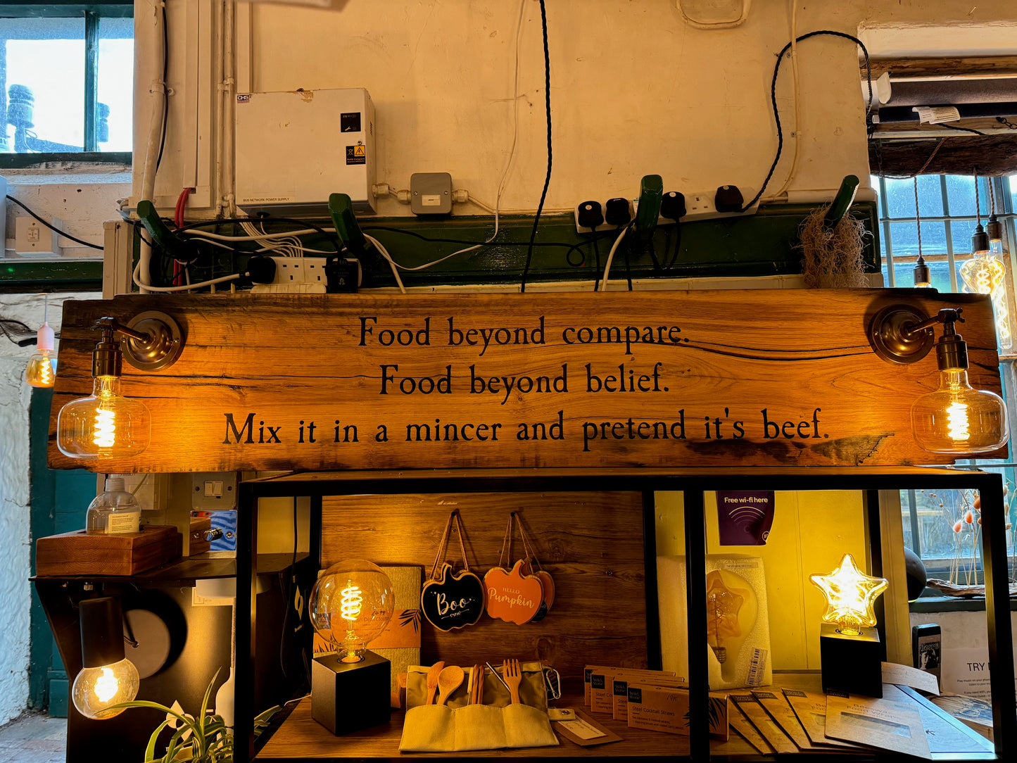 Bespoke Reclaimed Oak Wall Light with Personalised Artwork