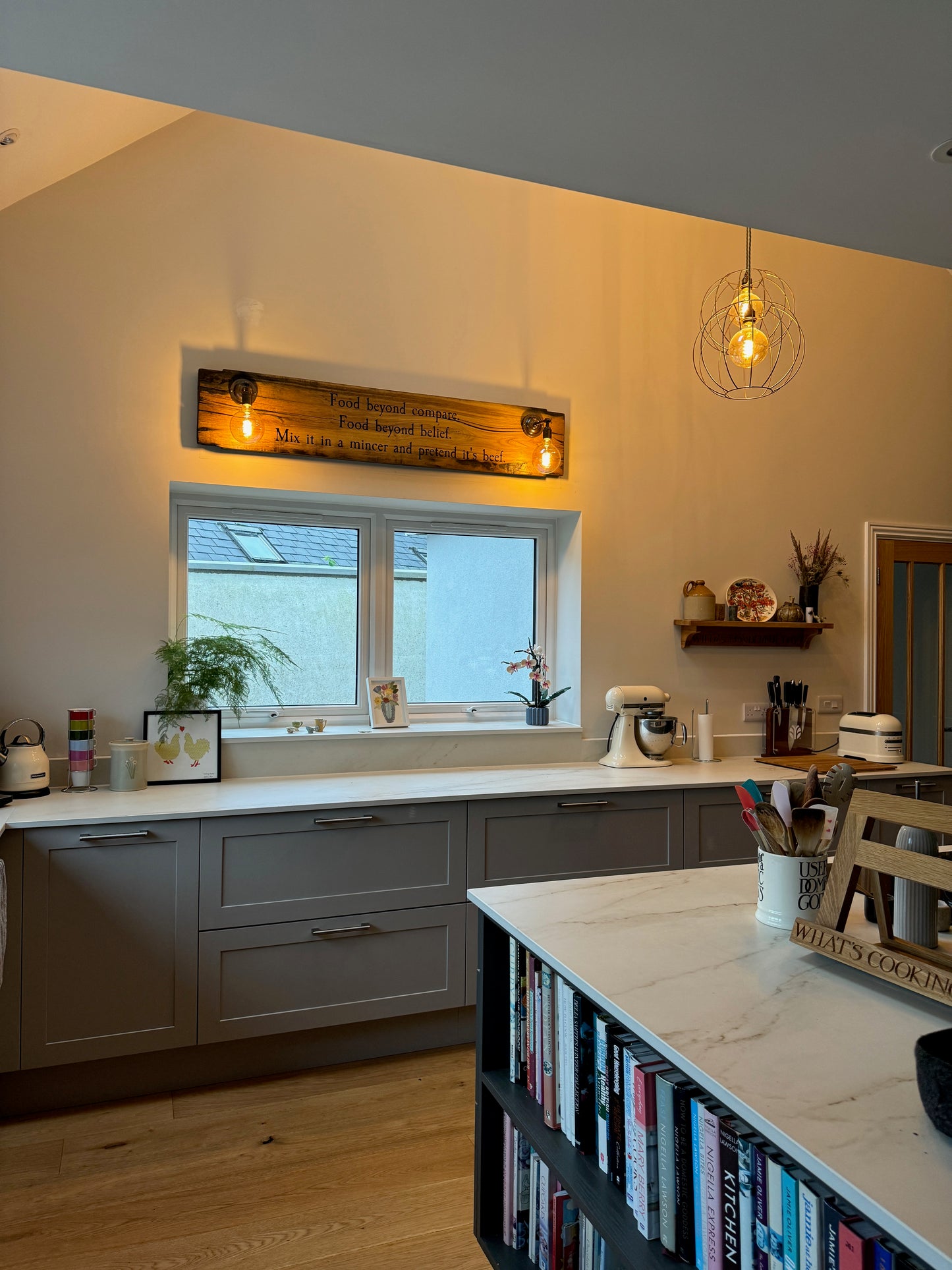 Bespoke Reclaimed Oak Wall Light with Personalised Artwork