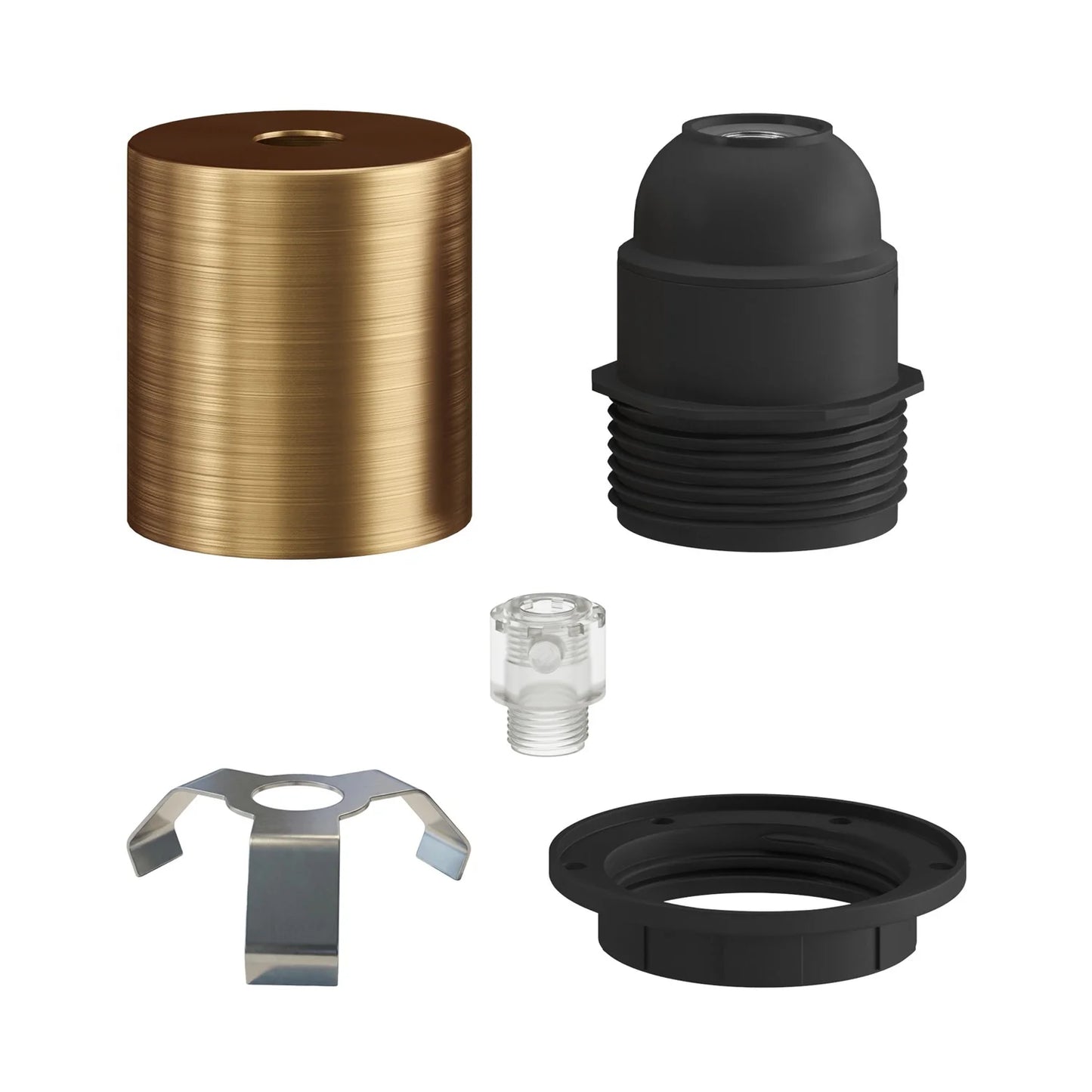 E27 Lamp Holder for Lamp Shades | Concealed Cable Clamp Metal Socket UK