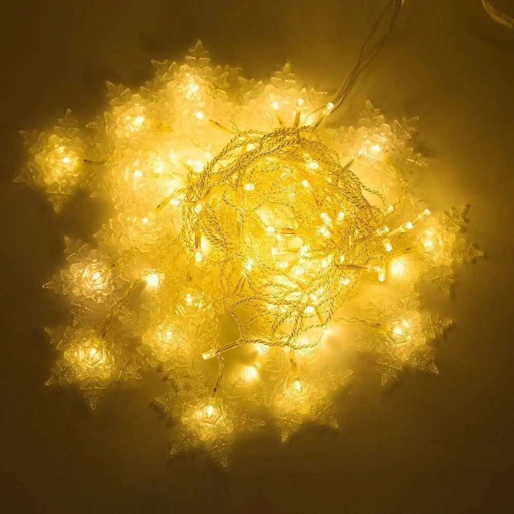 Christmas Snowflake LED String Curtain Lights