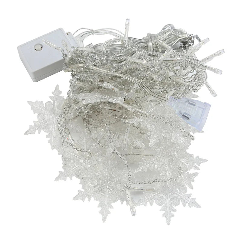 Christmas Snowflake LED String Curtain Lights