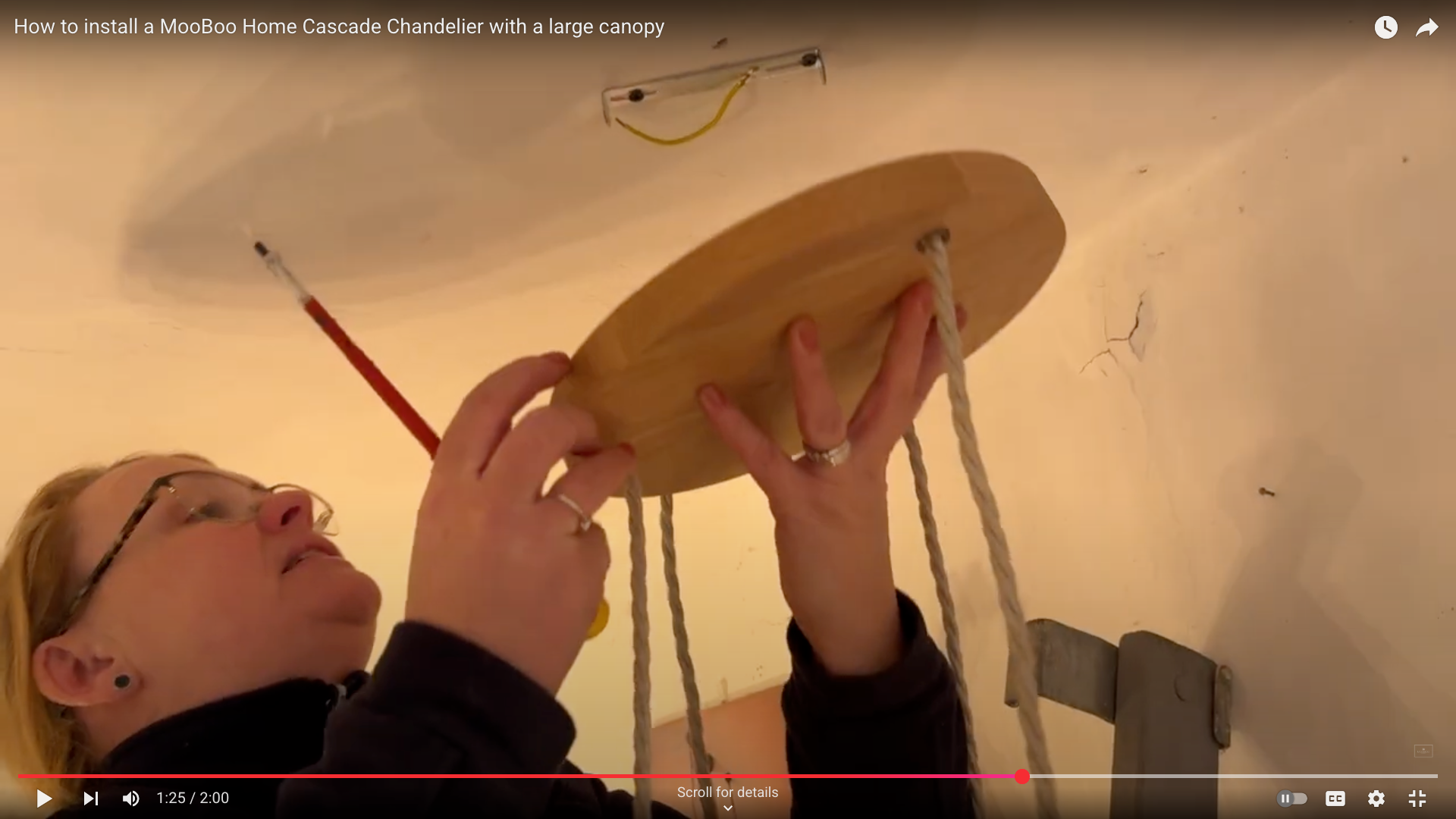 Load video: How to install a MooBoo Home Cascade Chandelier with a large canopy