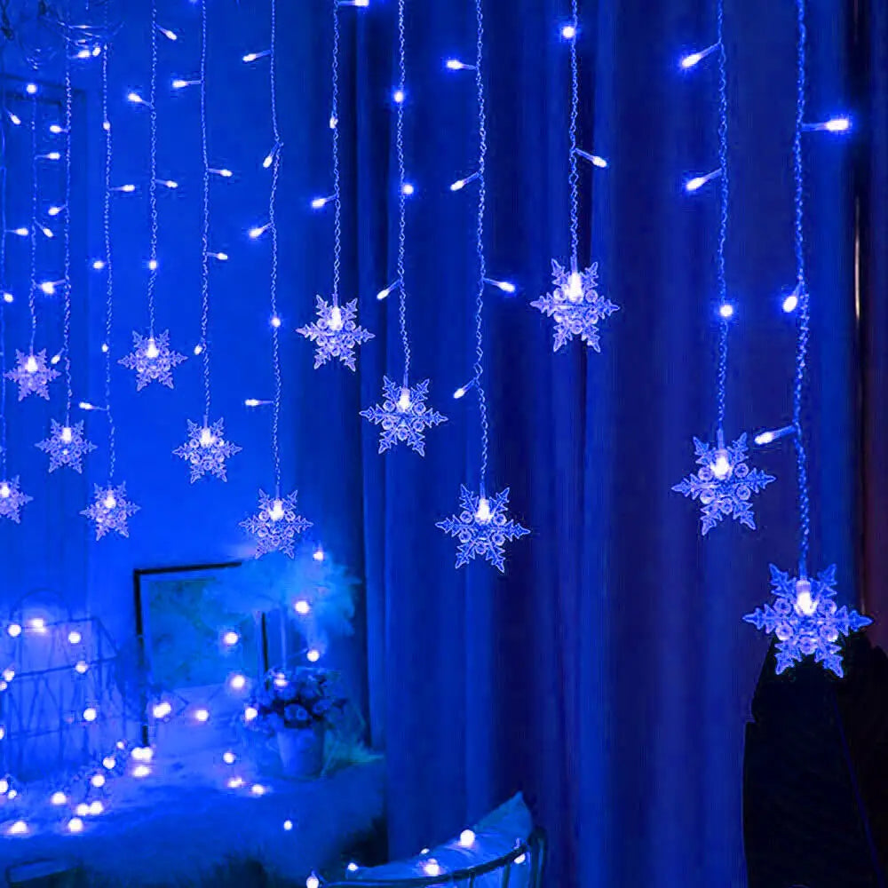 Christmas Snowflake LED String Curtain Lights