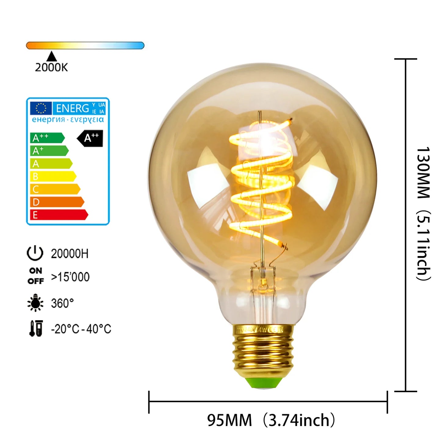 G95 Spiral LED Dimmable 110V