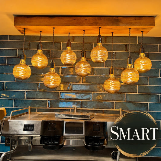 Smart Plymouth Oak 9 Bulb Flush Mount Chandelier