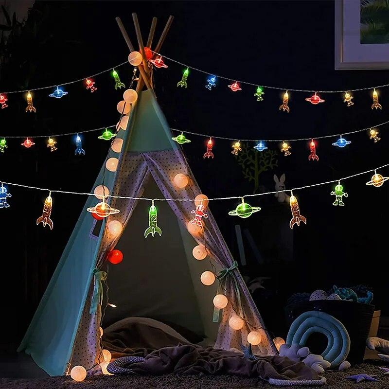 Astronaut Galaxy Space Panda Copper Wire LED String Light Indoor Bedroom Home Decoration Fairy Tale Lights Battery Powered - MooBoo Home