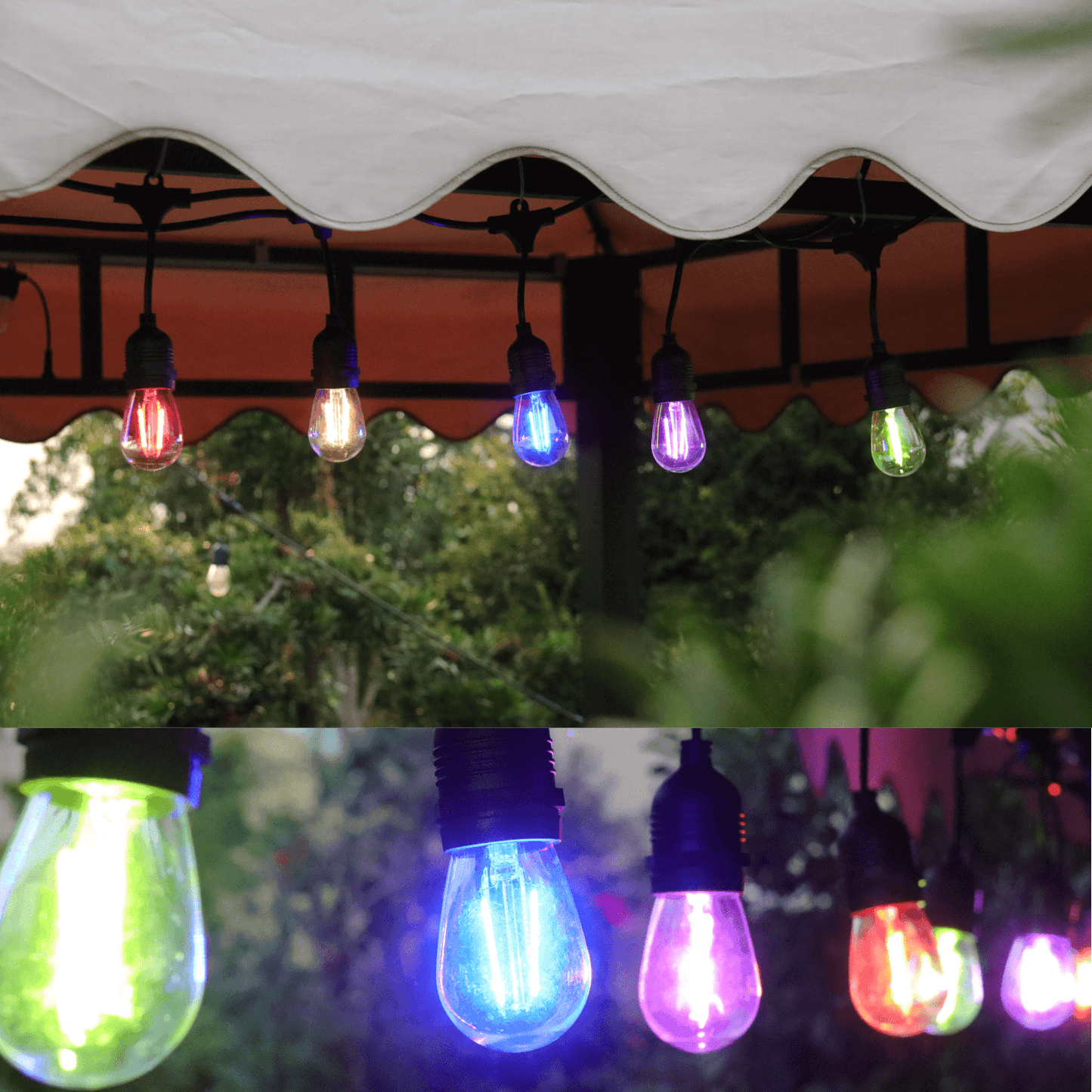 15M / 49FT Multi-Colour Outdoor Elite Festoon LED Heavy Duty Outdoor String Lights