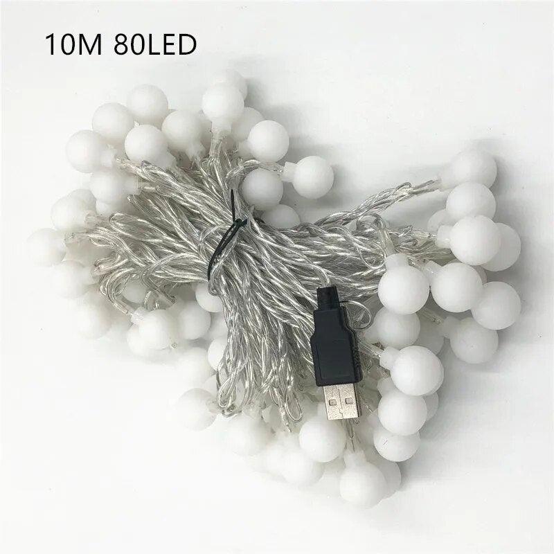 Fairy Lights Waterproof LED Ball Fairy String 3M 5M 10M USB LED String Light Christmas Wedding Decoration Outdoor Lighting - MooBoo Home