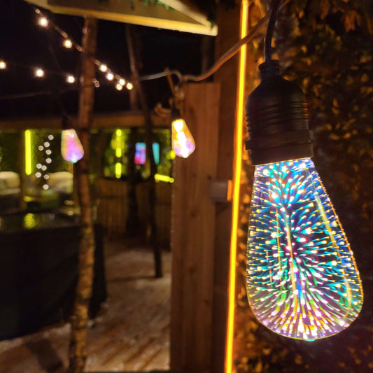 LED 3D Printed Firework Bulb Decorative Lamp Light E27 ST64