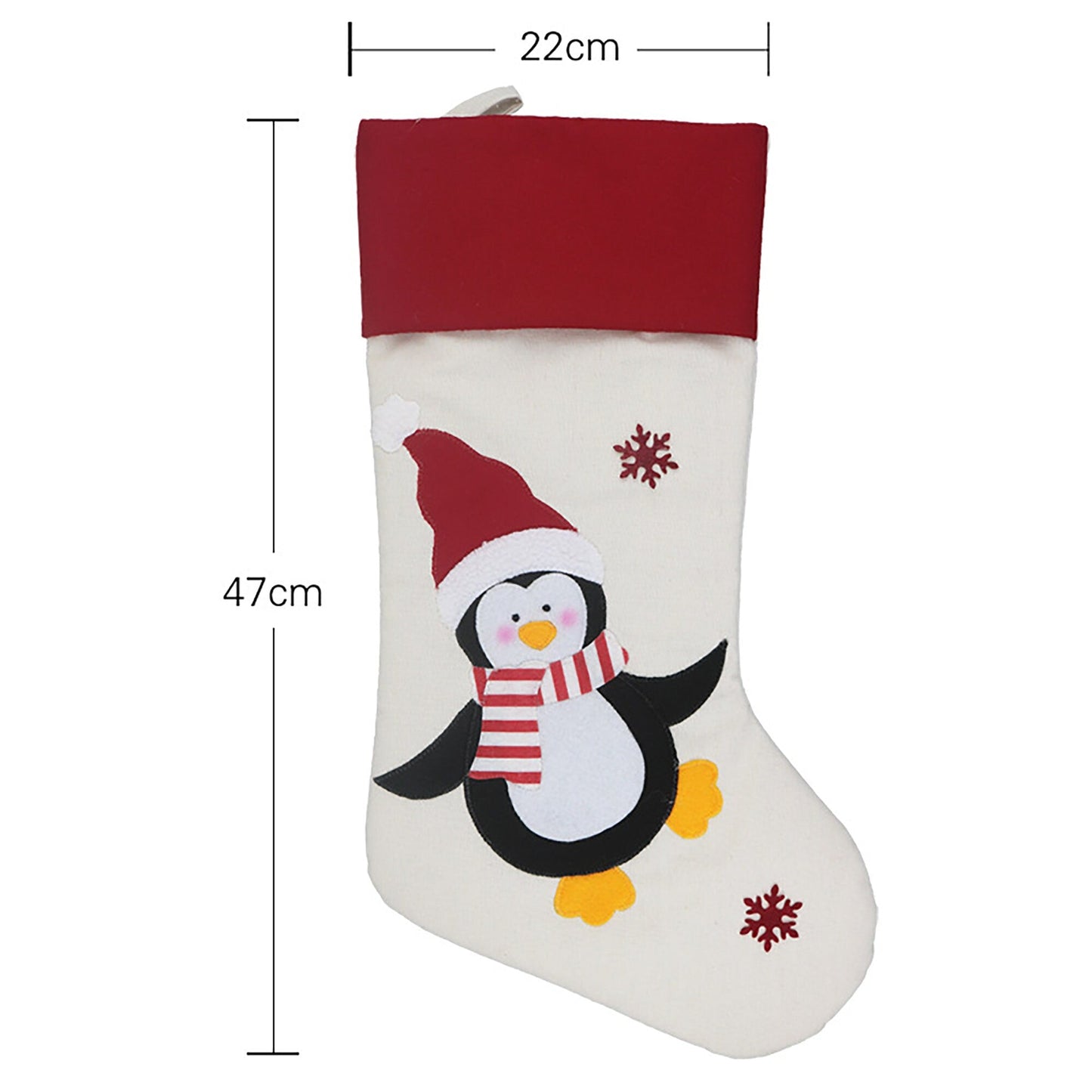 Personalised Christmas Stocking Penguin Red Stockings Hang Fireplace Xmas Decorations Family Kids Set