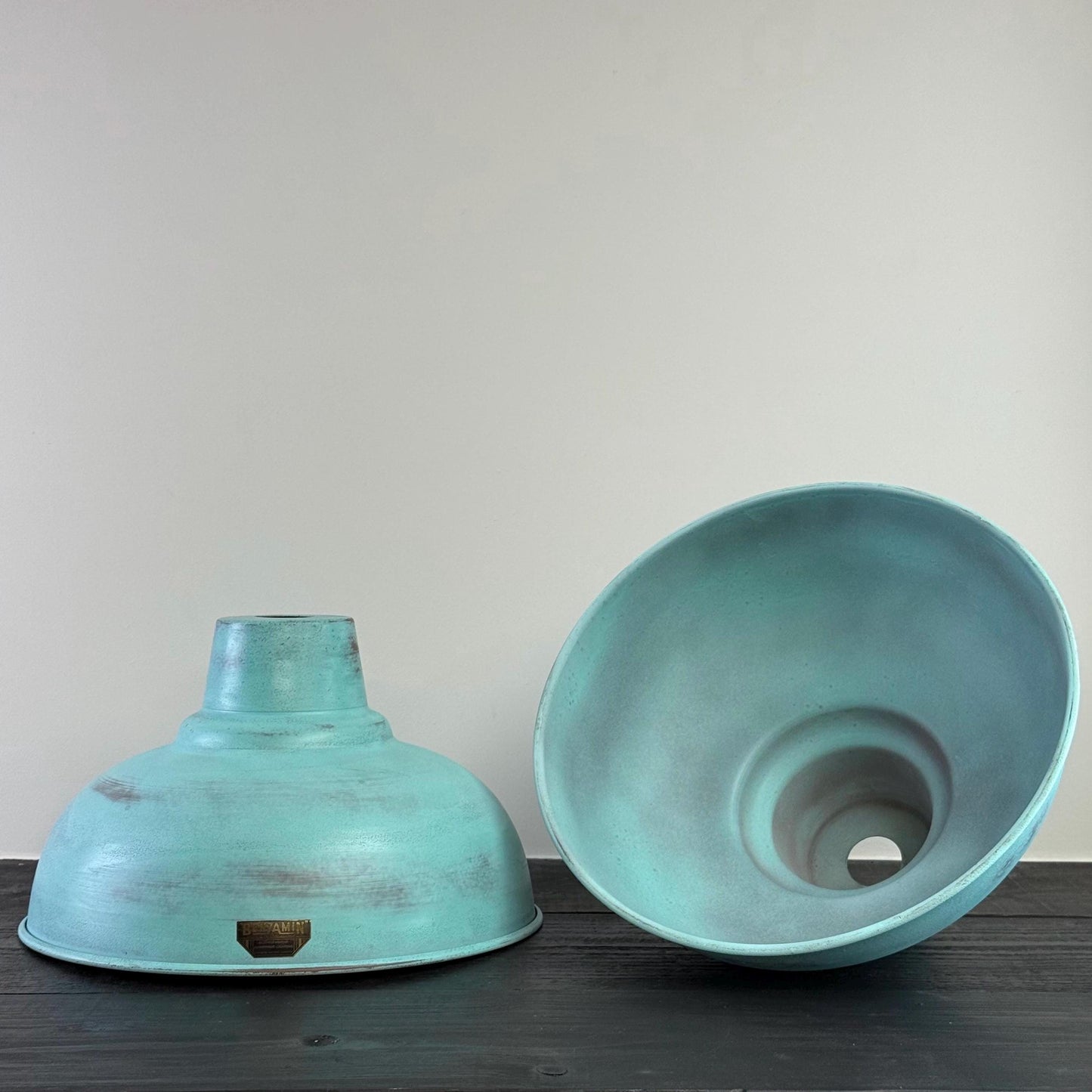 Salthouse XL - Copper Verdigris Patina Industrial Lampshade Pendant Light - 14.5 Inch