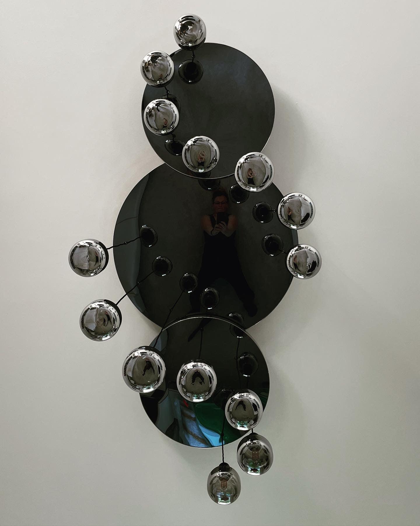 Modern Stainless Steel and Mirrored Acrylic Chandelier - MooBoo Home